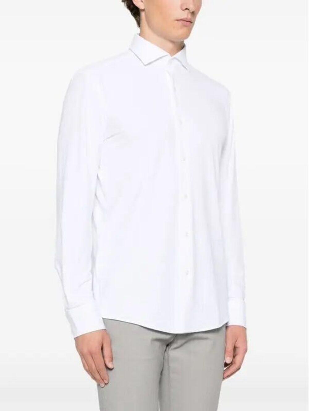 Boss Men's Slim Fit White Long Sleeve Casual Shirt Size L